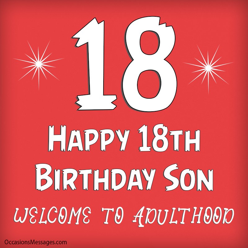 Happy 18th Birthday To My Son Happy Birthday Card