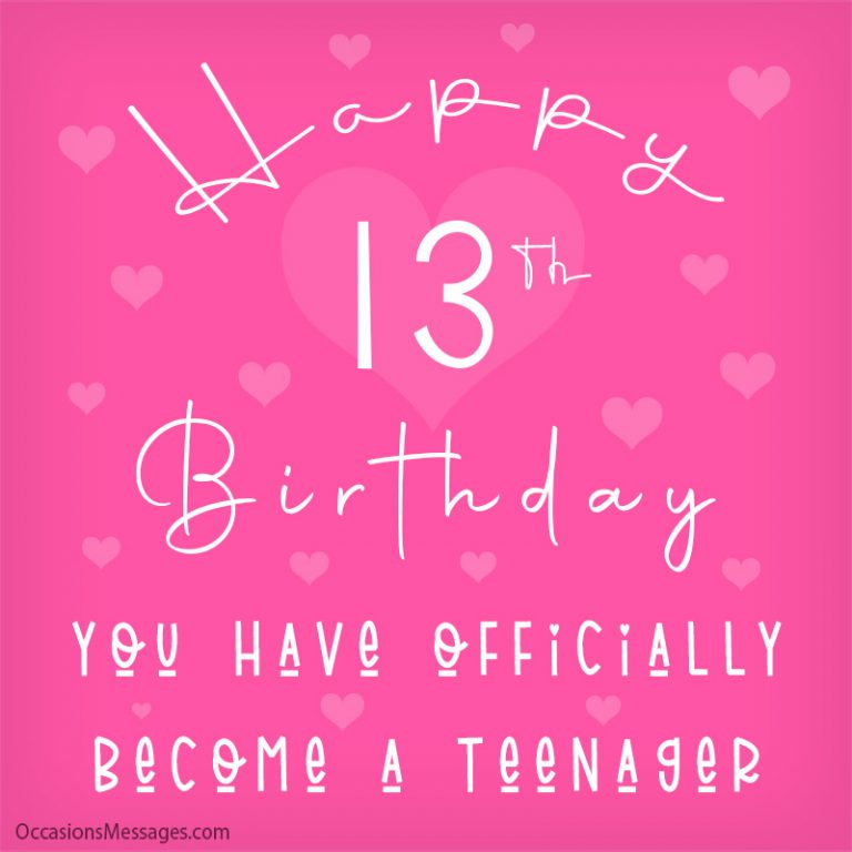 Happy 13th Birthday Wishes, Messages and Cards